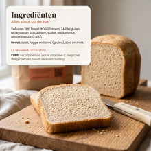 De kruim van een snee brood van de Antico · spelt broodmix