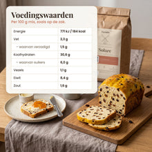 Brood van de Solare · vruchten broodmix op de ontbijttafel